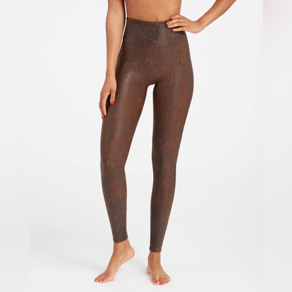 Spanx Faux Leather Snakeskin Leggings